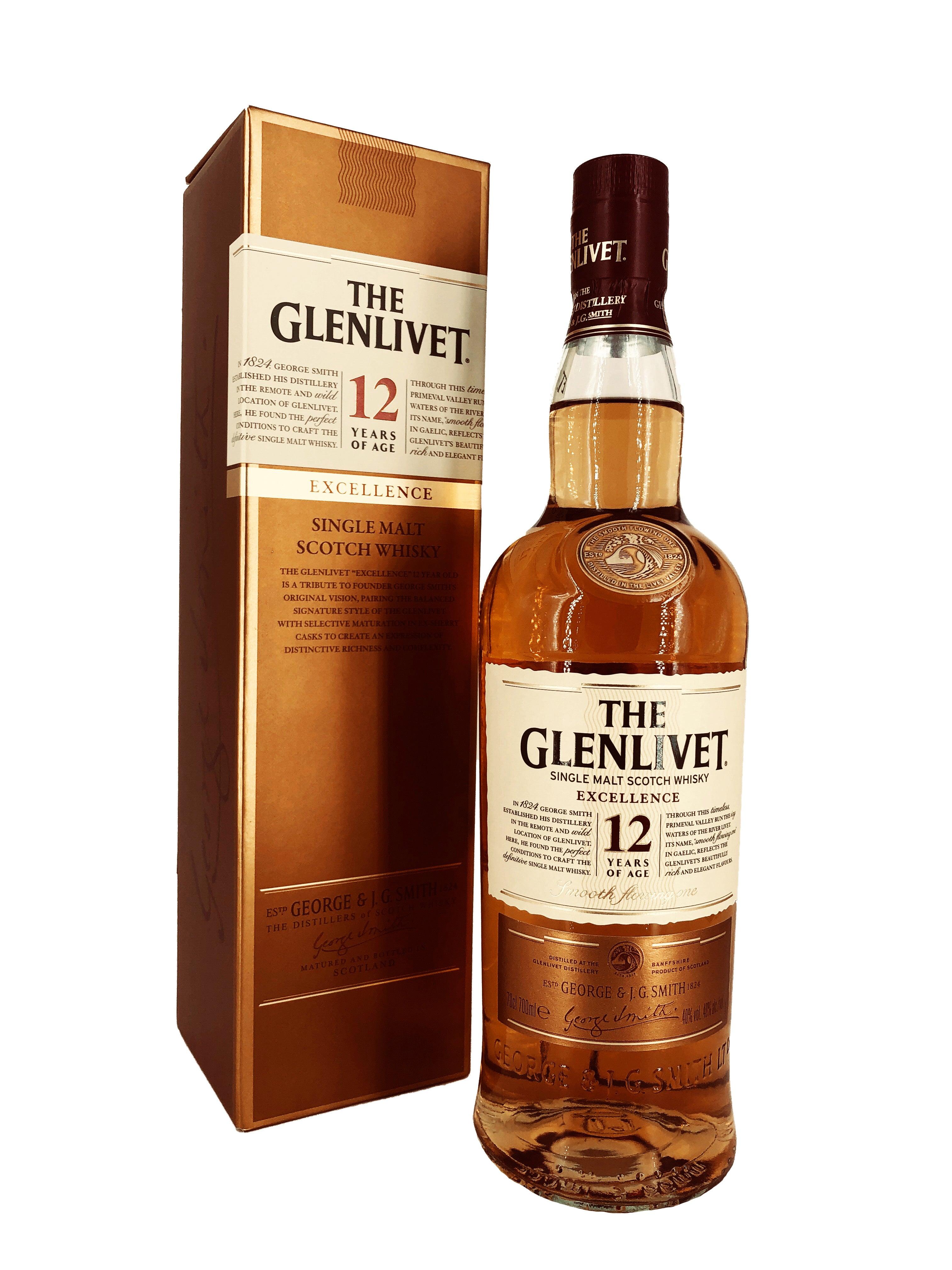 The Glenlivet 12 Year Old Excellence Single Malt Scotch Whisky - Double S Wine 