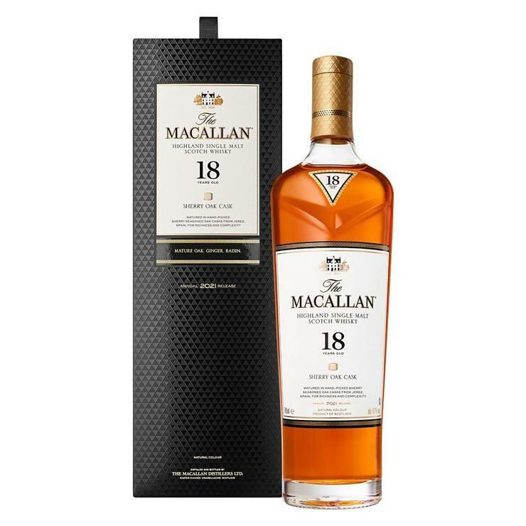 Macallan 18 Year Old Scotch Whisky-Sherry Oak Cask W/Box - Double S Wine 
